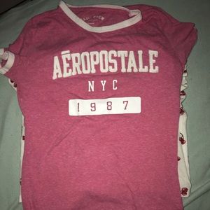 pink and white areopostal top